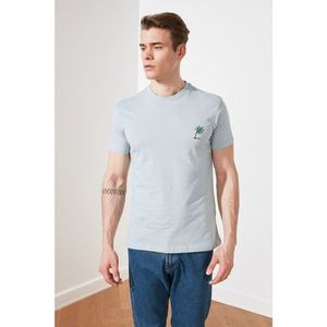 Trendyol Blue Men's Regular Fit Bike Collar Short Sleeve T-Shirt vyobraziť