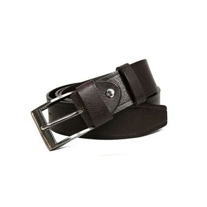 Men´s leather belt with a brown buckle vyobraziť