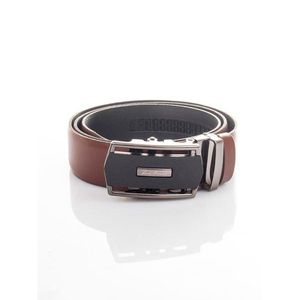 Leather belt for a man with a brown automatic buckle vyobraziť