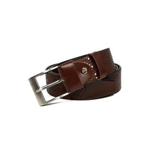 Men´s leather belt with a brown crocodile motif vyobraziť