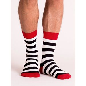 Men´s black and white striped socks vyobraziť