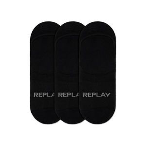 Replay Ponožky Invisible Basic Foot Logo 3Prs Card Wrap - Black/Castlerock vyobraziť