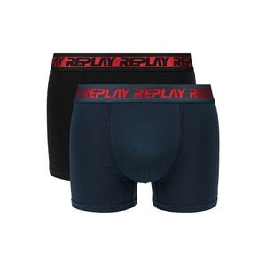 Replay Boxerky Boxer Style 6 T/C Metallic Cuff 2Pcs Box - Dark Blue/Black/Red vyobraziť