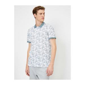 Koton Men's White Polo Neck T-Shirt vyobraziť