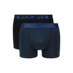 Replay Boxerky Boxer Style 6 T/C Metallic Cuff 2Pcs Box - Dark Blue/Black/Blue vyobraziť