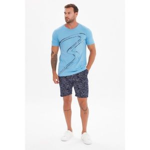 Trendyol Blue Men's Slim Fit Short Sleeve T-Shirt vyobraziť