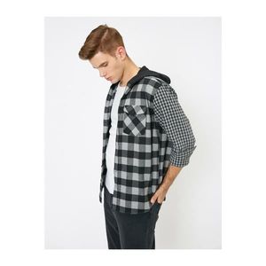 Koton Hooded Double Pockets Knitted Regular Fit Lumberjack Shirt vyobraziť