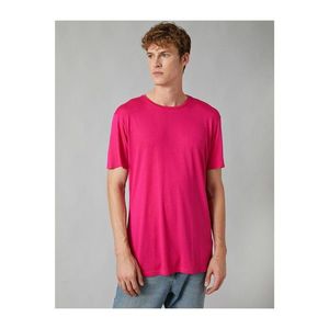 Koton Men's Fuchsia T-Shirt vyobraziť