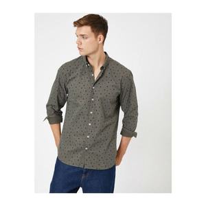 Koton Minimally Patterned Buttoned Collar Regular Fit Casual Shirt vyobraziť