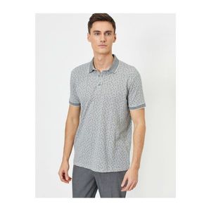 Koton Men's Grey Printed Polo Neck T-shirt vyobraziť
