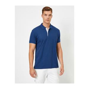 Koton Men's Navy Polo Neck Short Sleeve Basic T-shirt vyobraziť