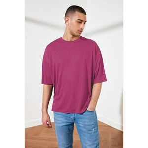 Trendyol Fuchsia Basic Men's Oversize Crew Neck Short Sleeved T-Shirt vyobraziť