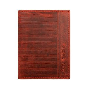 Leather men´s wallet with red embossed pattern vyobraziť