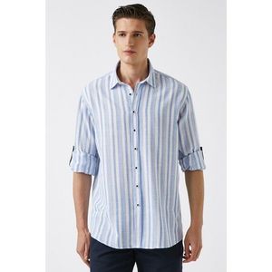 Koton Men's Navy Striped Shirt vyobraziť
