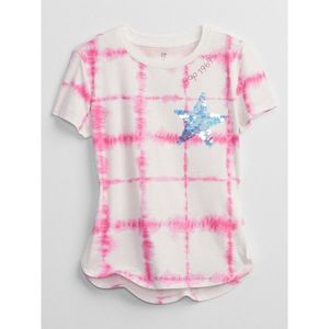 GAP Dětské tričko tie-dye flippy sequin t-shirt vyobraziť