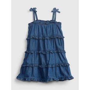 GAP Dětské šaty denim tiered dress vyobraziť