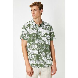 Koton Men's Green Patterned Shirt vyobraziť