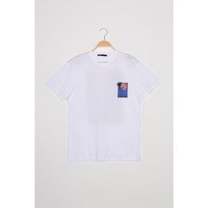 Trendyol White Men's Regular Fit Short Sleeve Printed T-Shirt vyobraziť