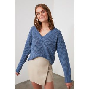 Trendyol Blue Ajurlu Knitwear Sweater vyobraziť
