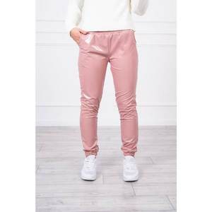 Double-layer trousers with velor dark pink vyobraziť