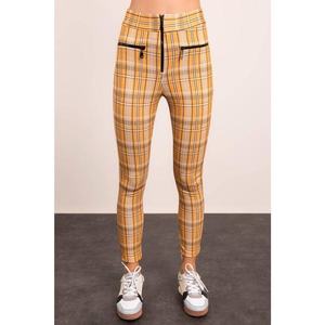 BSL Yellow and beige checked trousers vyobraziť