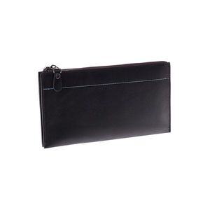 Long, matte black wallet with a zipper clutch vyobraziť