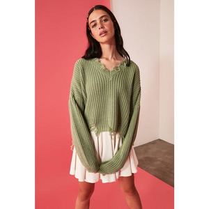 Trendyol Mint Flowy Knitwear Sweater vyobraziť
