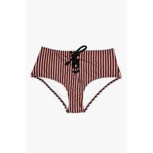 Koton Women's Mixed Tie Detailed Striped Bikini Bottom vyobraziť