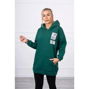 Hooded sweatshirt with patches green vyobraziť