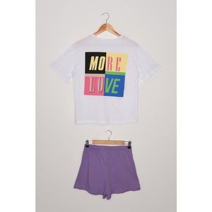 Trendyol Lilac Printed Pajamas Set vyobraziť