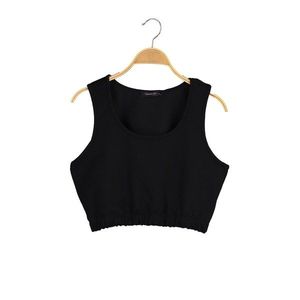 Trendyol Black Crop Knitted Undershirt vyobraziť