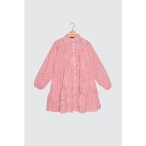 Trendyol Pink Plaid Shirt Collar Tunic vyobraziť