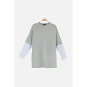Trendyol Green Sleeve Detailed Tunic T-shirt vyobraziť