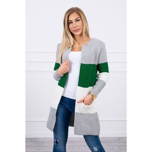 Sweater Cardigan in the straps gray+green vyobraziť