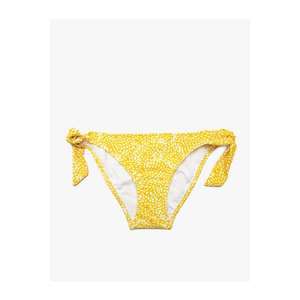 Koton Women's Yellow Normal Waist Patterned Bikini Bottom vyobraziť