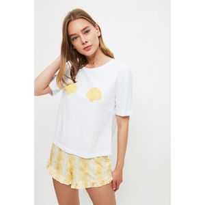 Trendyol Yellow Sea Shell Pattern Knitted Pajamas Set vyobraziť