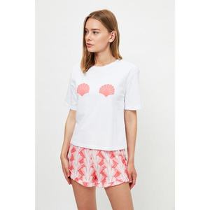 Trendyol Pink Sea Shell Pattern Knitted Pajamas Set vyobraziť
