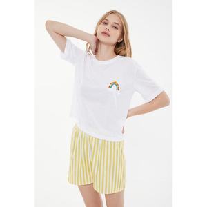 Trendyol Yellow Striped Woven Pajamas Set vyobraziť