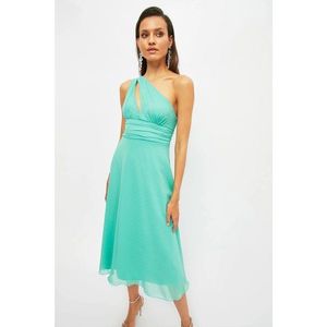 Trendyol Green Fabric Featured Single Sleeve Dress vyobraziť