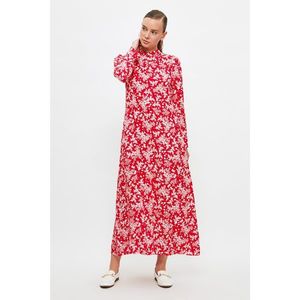 Trendyol Red Flower Detailed Viscose Dress vyobraziť