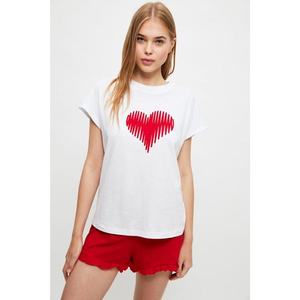 Trendyol Red Heart Printed Knitted Pajamas Set vyobraziť