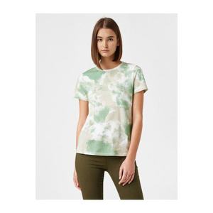 Koton Women's Green Cotton Bicycle Collar Short Sleeve T-Shirt vyobraziť