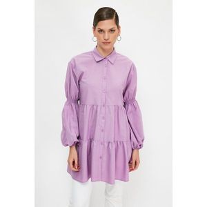 Trendyol Lilac Shirt Collar Hijab Tunic vyobraziť