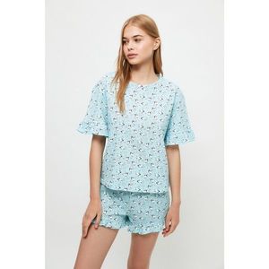 Trendyol Blue Lamb Pattern Knitted Pajamas Set vyobraziť