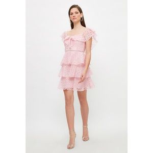 Trendyol Pink Collar Detailed Lace Dress vyobraziť