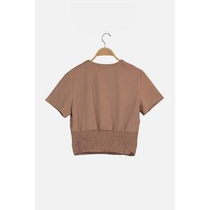 Trendyol Camel Crop Knitted Blouse vyobraziť