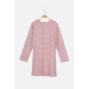 Trendyol Red Striped Knitted Tunic T-shirt vyobraziť