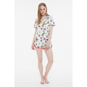 Trendyol Avocado Patterned Knitted Pajamas Set vyobraziť