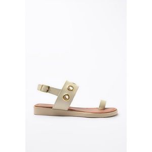 Trendyol Beige Genuine Leather Women Sandals vyobraziť