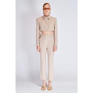 Koton Beige Stone Button Detailed Trousers vyobraziť